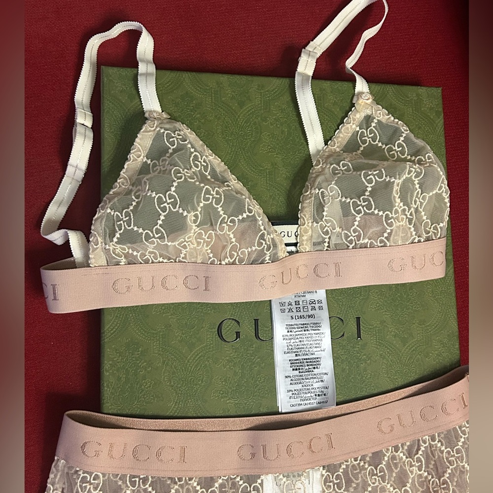 Gucci Women's tulle monogram  Bra Set NWOT - Picture 8 of 9